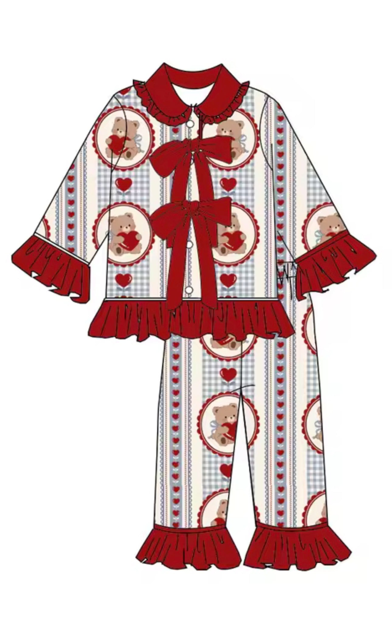 Teddy Frilled Sleep Set