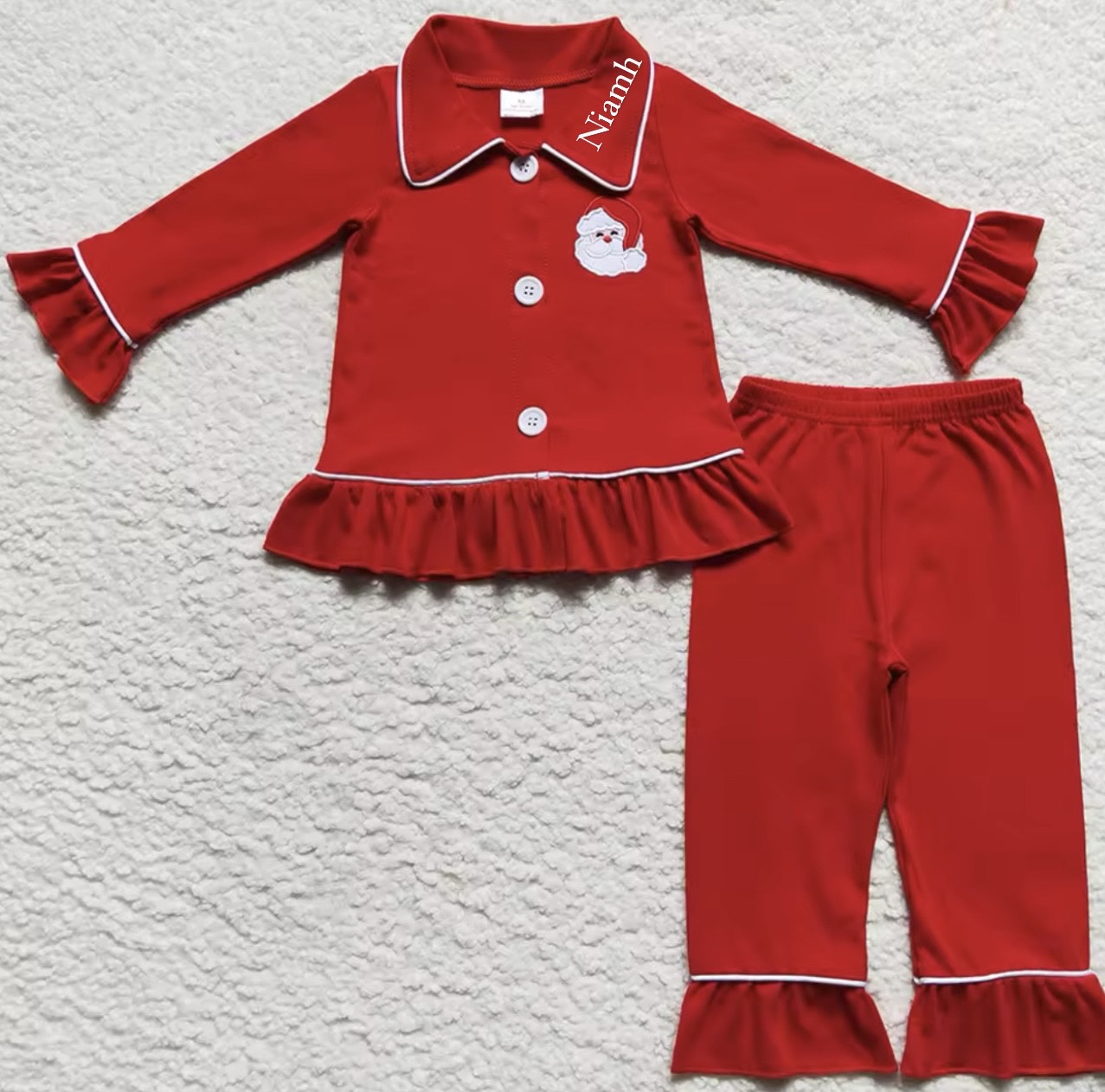 Classic Frilled Santa Pyjamas