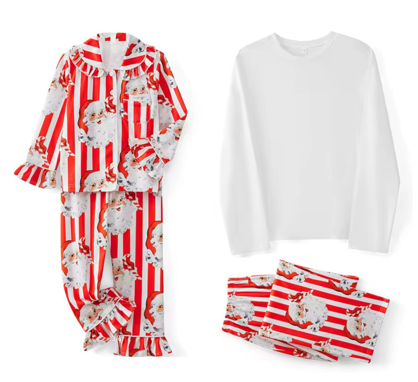 Adults Santa Striped Pyjamas
