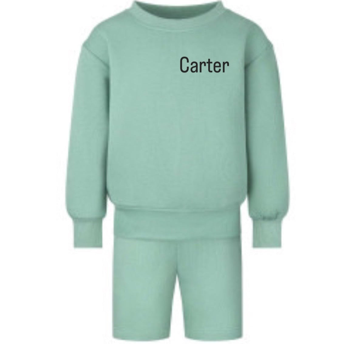 Sweatshirt & Shorts Set - Mineral Green