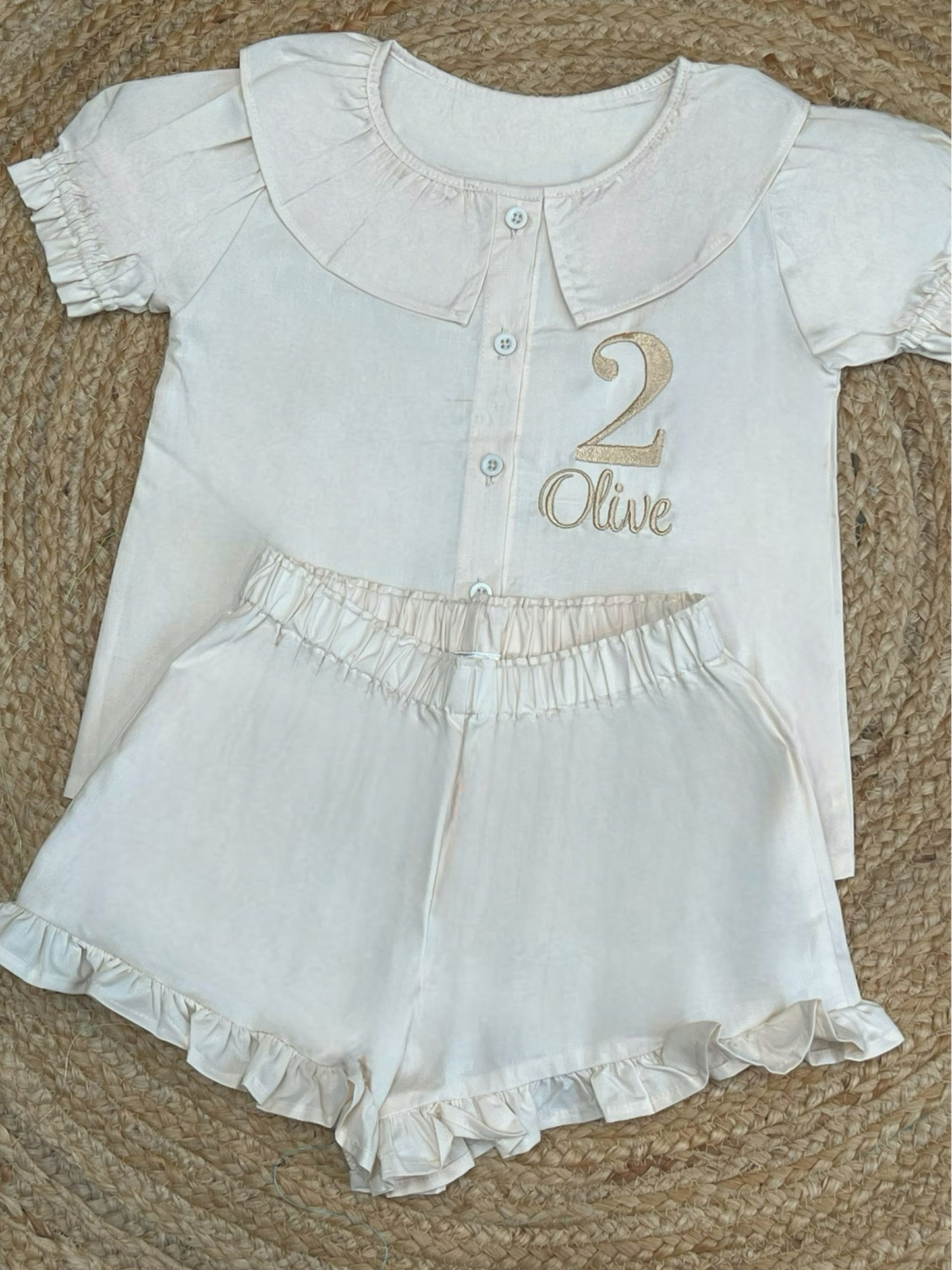 Linen Birthday Frilly Pyjama’s