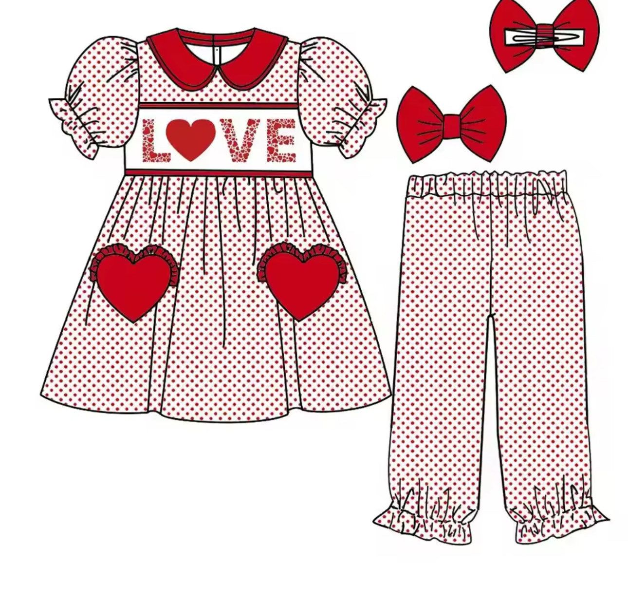 Red&White Love Pyjamas