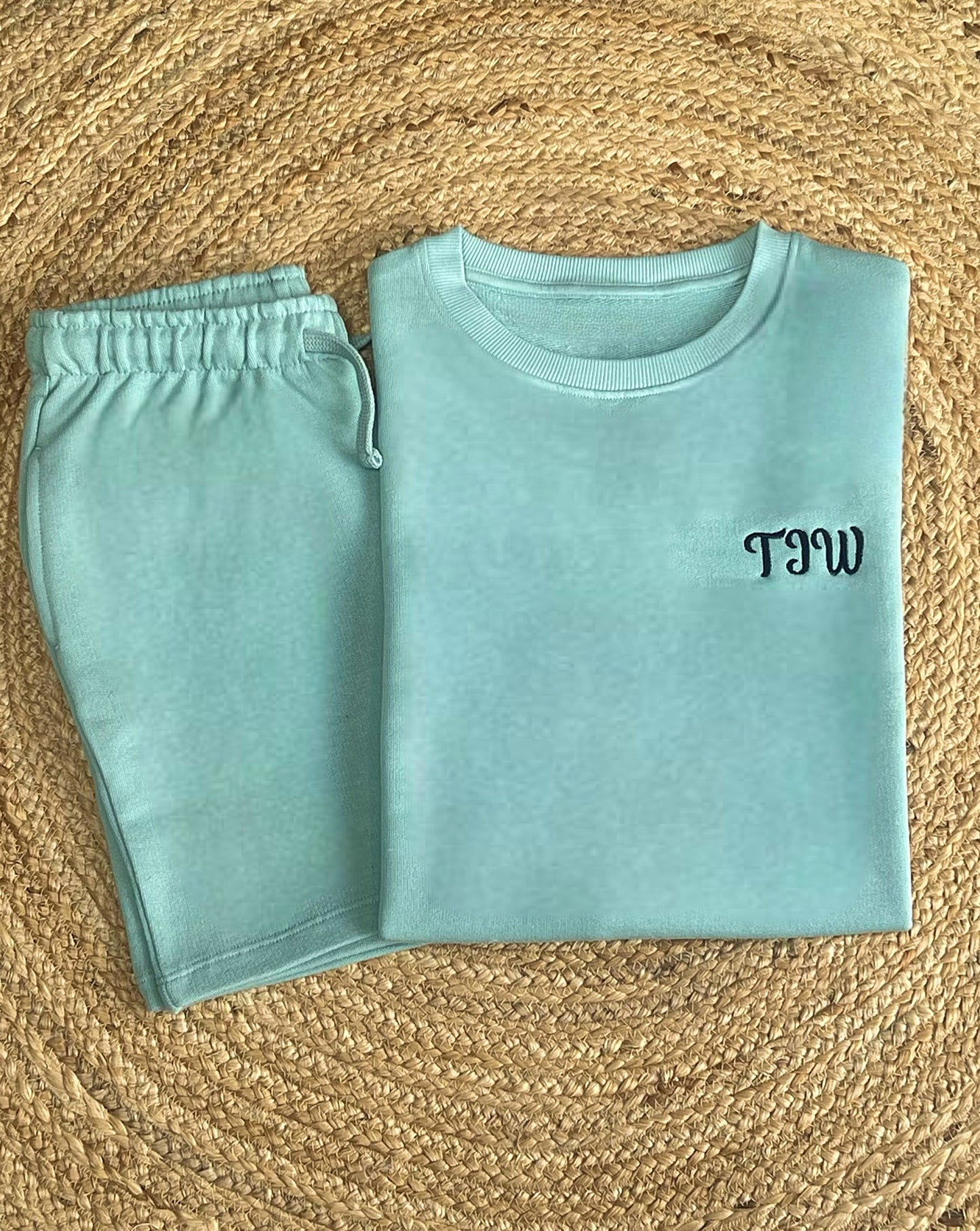 Sweatshirt & Shorts Set - Mineral Green