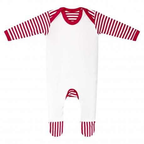 Personalised Red Striped Baby Grow
