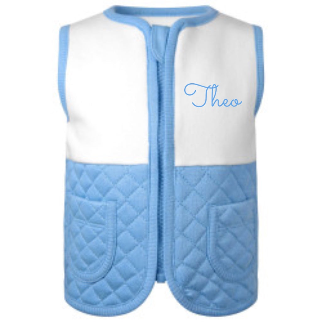 Blissful Blue Quilted Gilet