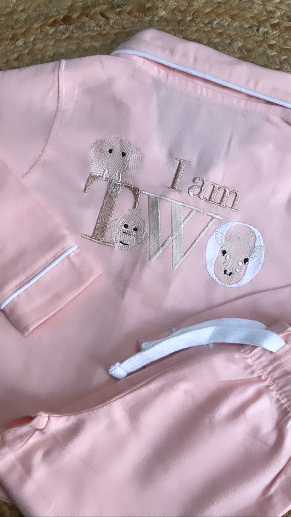 Girls Rose Gold Safari Birthday Pyjamas