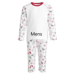 Mens Grey and Red Reindeer Pyjamas