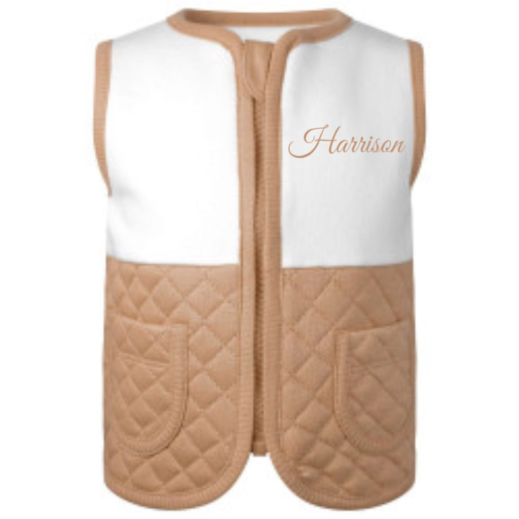 Warm Taupe Quilted Gilet