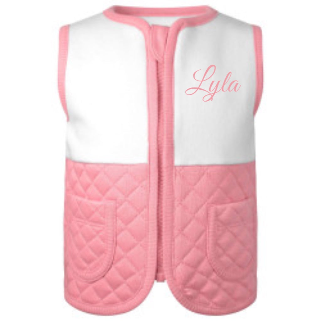 Candy Pink Quilted Gilet