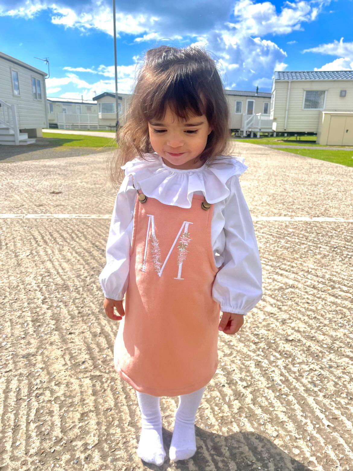 Floral Initial Dungaree Dress
