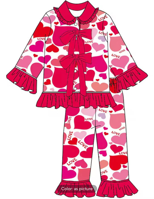 Blushing Hearts Ruffle Sleep Set