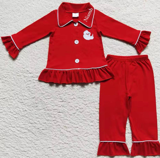 Classic Frilled Santa Pyjamas