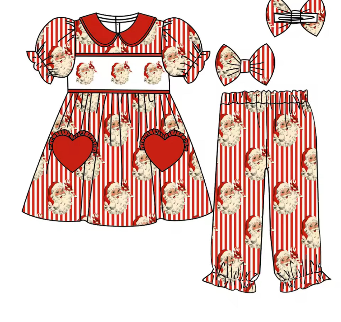 Santa Baby Frilled Pyjamas