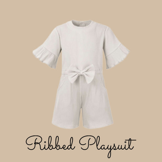 Light Grey Ribbed Playsuit