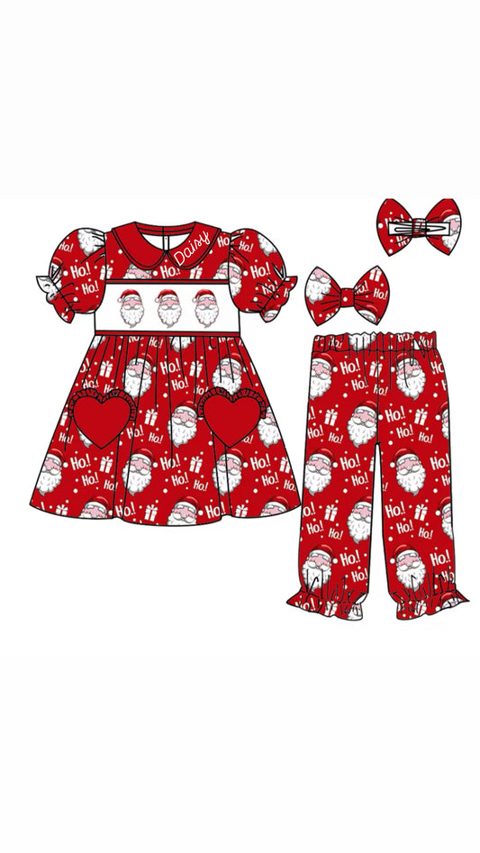 Classic Smocked Santa Christmas Pjs