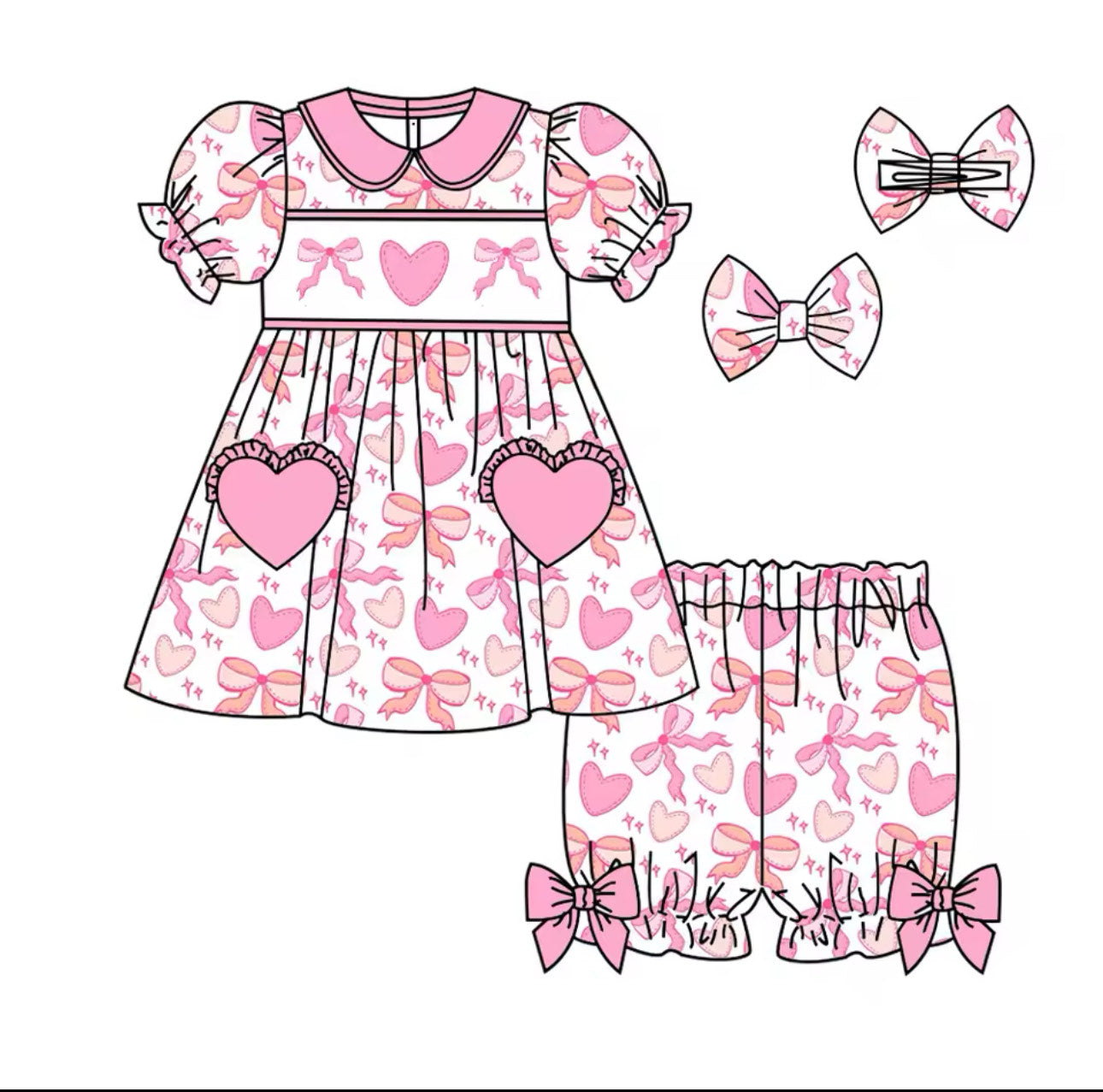 Frilly Pink Bow Pyjamas