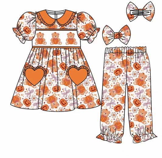 Frilled Pumpkin Bear Pyjamas