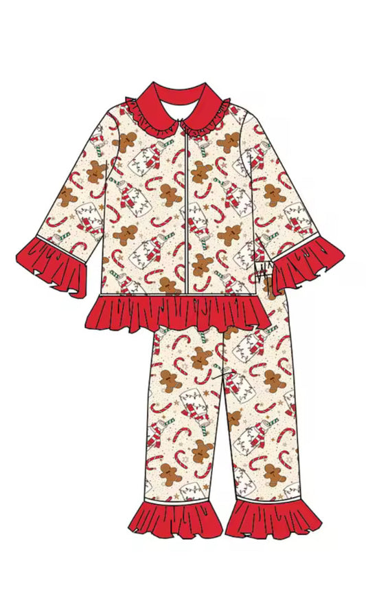 Candy Cane x Gingerbread  Smocked Pyjmas
