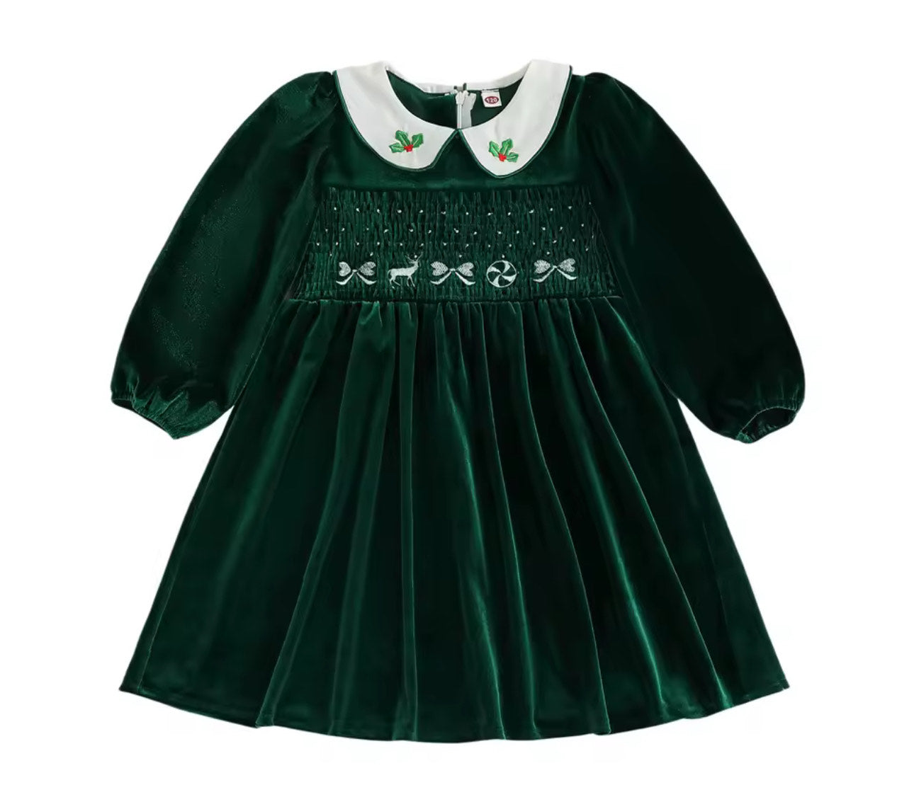 Velour Christmas Bow Dress