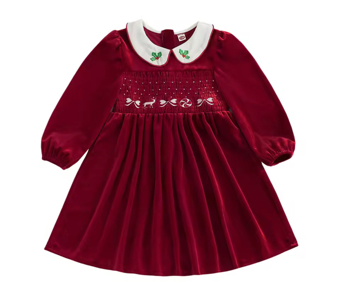 Velour Christmas Bow Dress