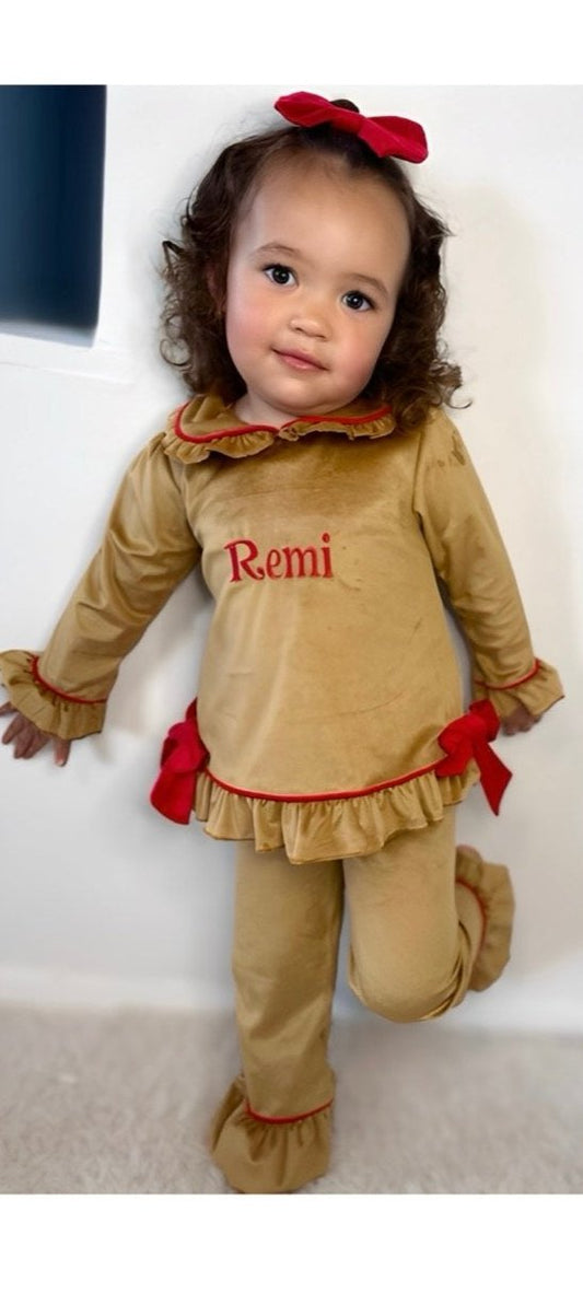 Maple and Finch Velvet  Bow Pyjamas