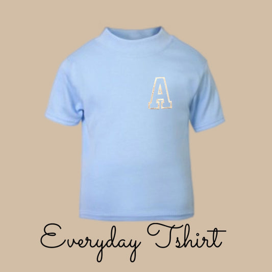 Name or Initial Cotton T-shirt - Baby Blue