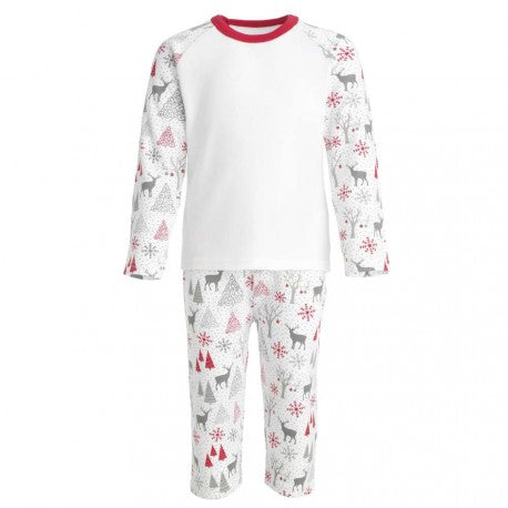 Grey and Red Reindeer Print