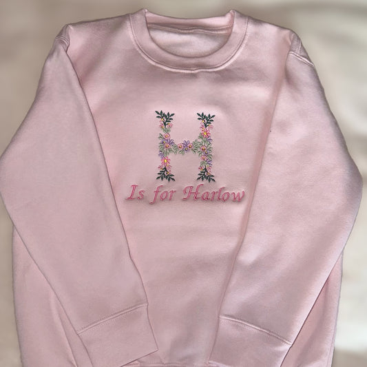 Flower Initial Sweatshirt