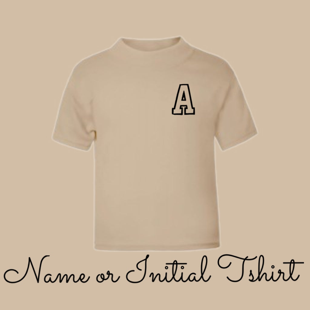 Name or Initial Cotton T-shirt - Beige