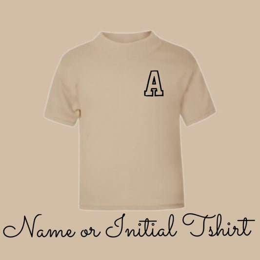 Name or Initial Cotton T-shirt - Beige
