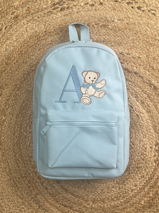 Teddy Bear Initial Backpack